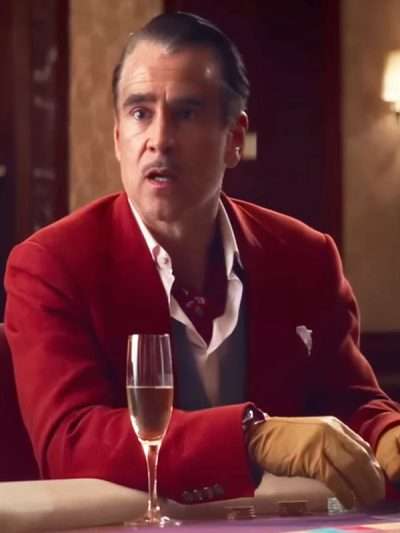 Ballad of a Small Player 2025 Colin Farrell Red Blazer