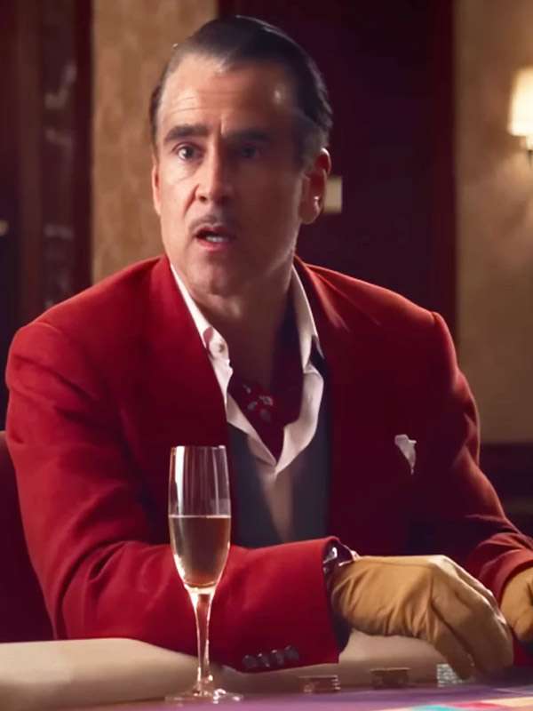 Ballad of a Small Player 2025 Colin Farrell Red Blazer