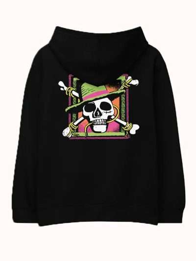 Black One Piece Printed Hoodie