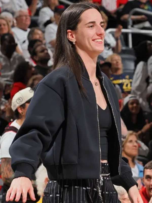 Caitlin Clark Indiana Fever 2025 Black Bomber Jacket