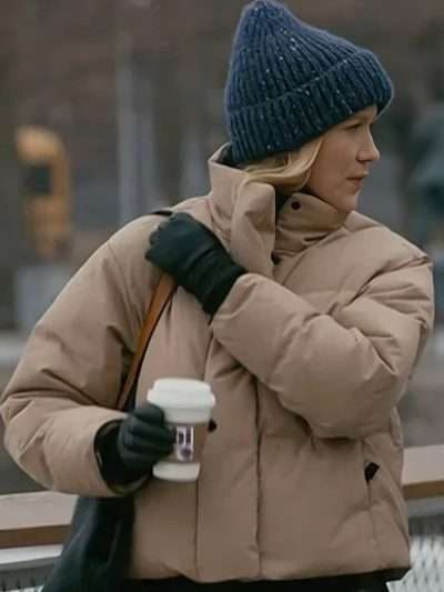 Chicago Med 2025 Jessy Schram Beige Puffer Jacket