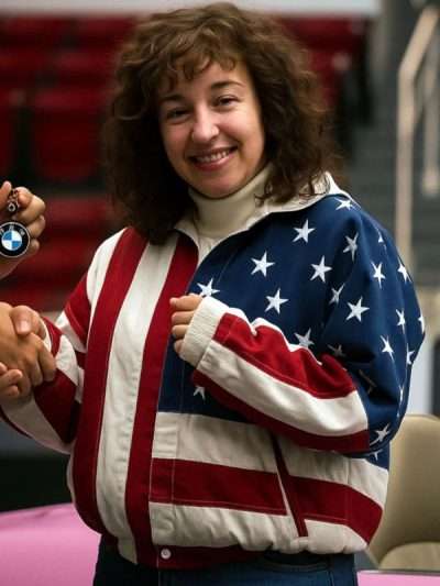 Christy 2025 Sydney Sweeney USA Flag Bomber Jacket