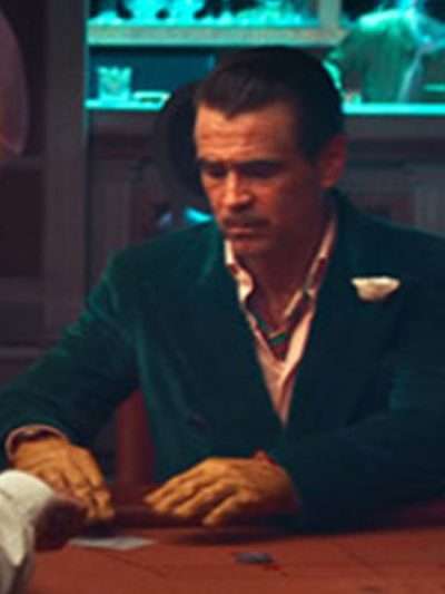 Colin Farrell Ballad of a Small Player Green Velvet Blazer