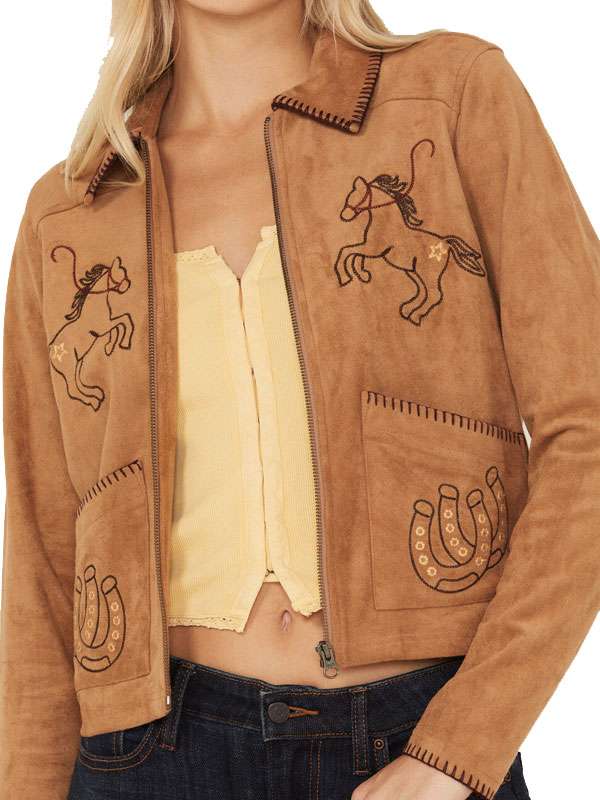 Courtney Steeves Brown Suede Leather Jacket