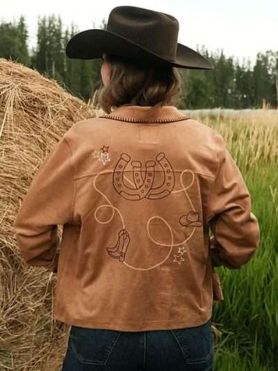 Courtney Steeves Brown Suede Leather Jacket