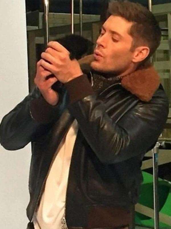 Supernatural Dean Winchester Black Shearling Bomber Jacket
