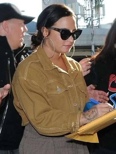 American Singer Demi Lovato Brown Cotton Jacket