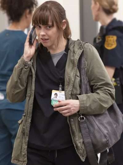 The Pitt S01 Dr. Cassie McKay Green Hooded Jacket
