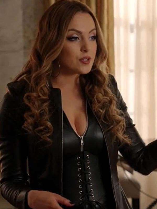 Fallon Carrington Dynasty S04 Black Leather Jacket