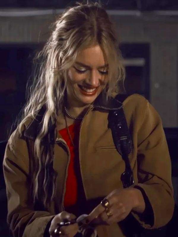 Samara Weaving Eenie Meanie Brown Jacket
