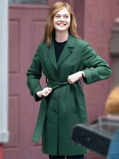 A Complete Unknown Elle Fanning Green Coat