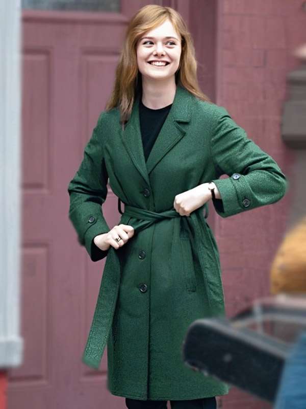 A Complete Unknown Elle Fanning Green Coat