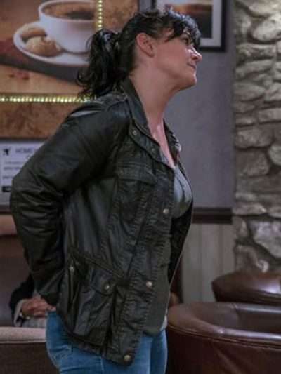 Moira Dingle Emmerdale Black Leather Jacket