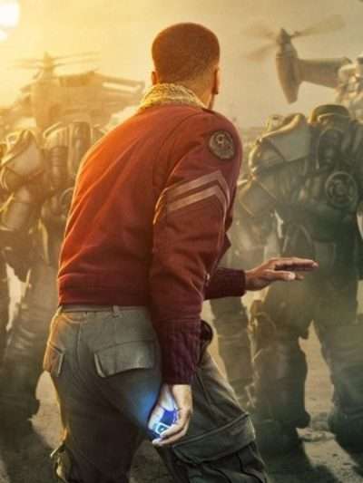 Fallout 2025 Aaron Moten Red Shearling Jacket