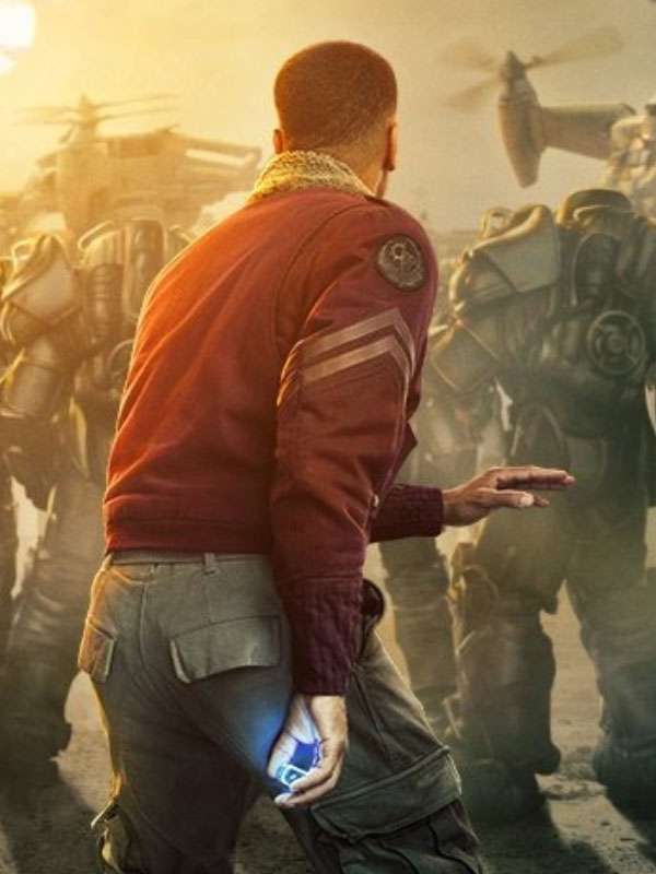 Fallout 2025 Aaron Moten Red Shearling Jacket