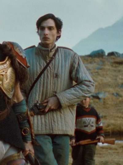 Finn Wolfhard The Legend of Ochi 2025 Grey Quilted Jacket
