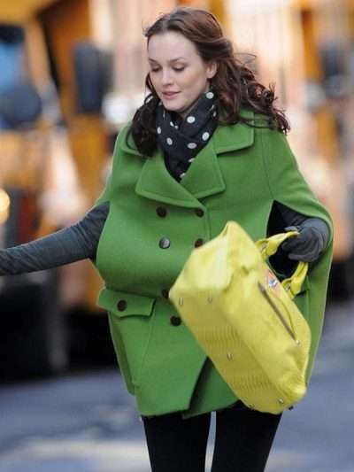 Leighton Meester Gossip Girl S03 Green Wool Coat