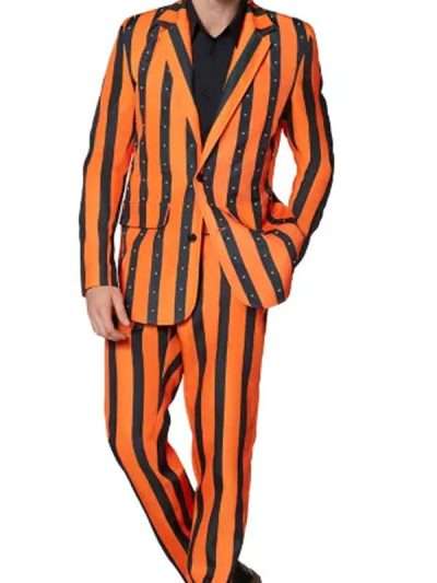Halloween Orange and Black Striped Suit
