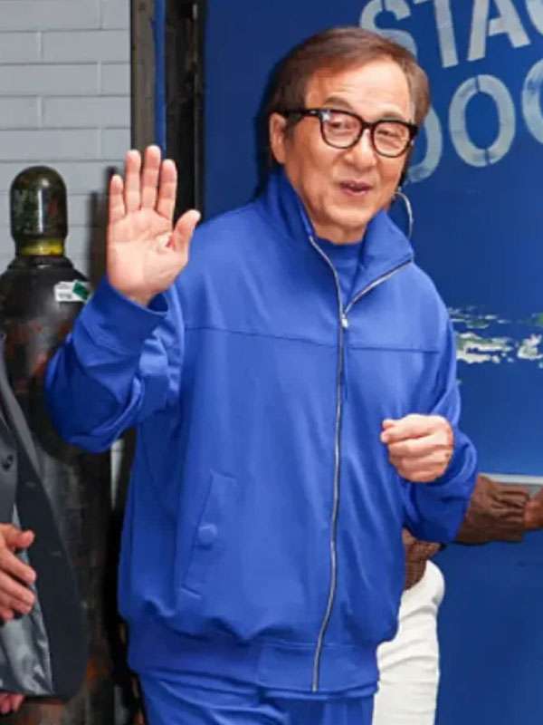 Jackie Chan 2025 Blue Bomber Jacket