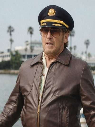 Josh Lucas Palm Royale S02 Brown Leather Jacket