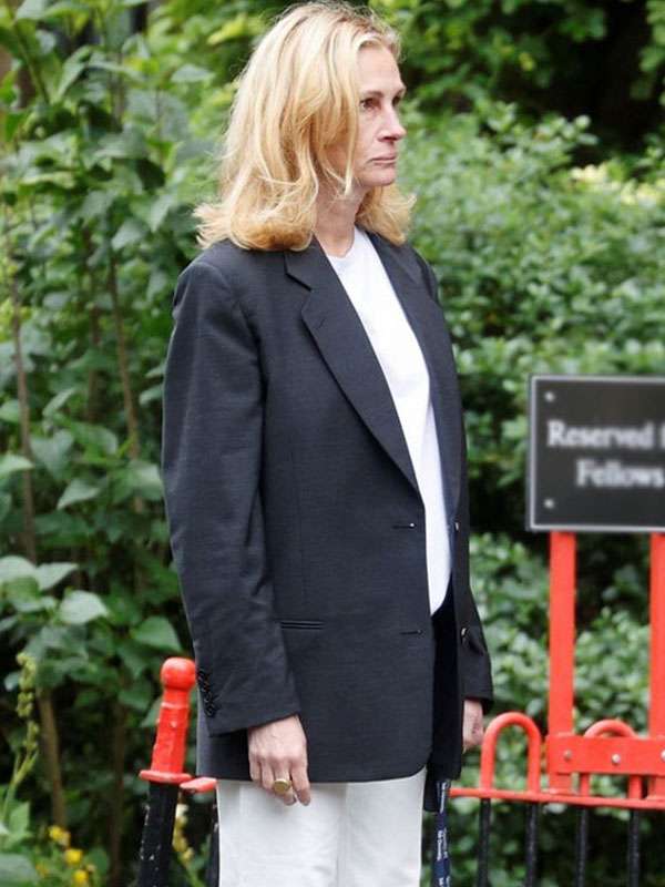 After the Hunt 2025 Julia Roberts Black Coat