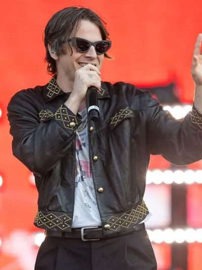 Mark Foster Lollapalooza Chicago Illinois 2025 Black Leather Jacket