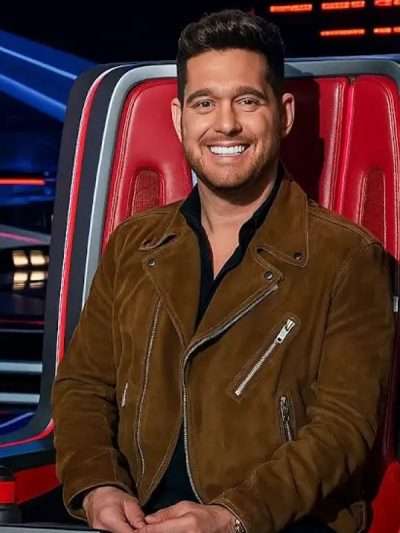 Michael Buble The Voice Brown Suede Leather Jacket