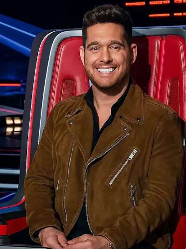 Michael Buble The Voice Brown Suede Leather Jacket