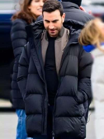 Brett Goldstein Office Romance Black Puffer Coat