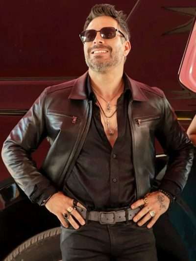Acapulco 2025 Octavio Cruz Black Leather Jacket