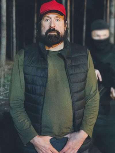 Stand Your Ground 2025 Peter Stormare Black Puffer Vest