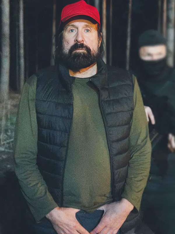 Stand Your Ground 2025 Peter Stormare Black Puffer Vest