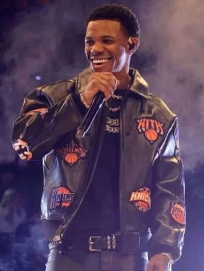 Playoffs Game 2025 A Boogie Wit da Hoodie Black Leather Jacket