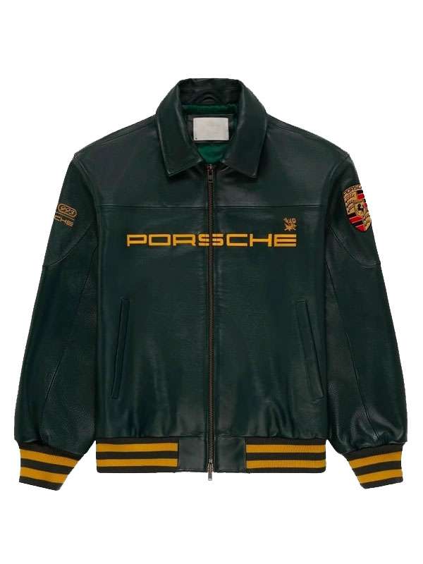 Porsche Racing Green Leather Jacket