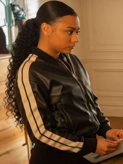 Power Book II Ghost S04 Alix Lapri Black Track Leather Jacket