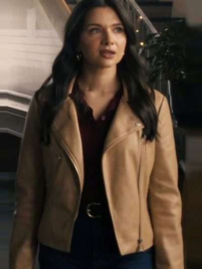 Providence Falls S01 Katie Stevens Brown Biker Leather Jacket