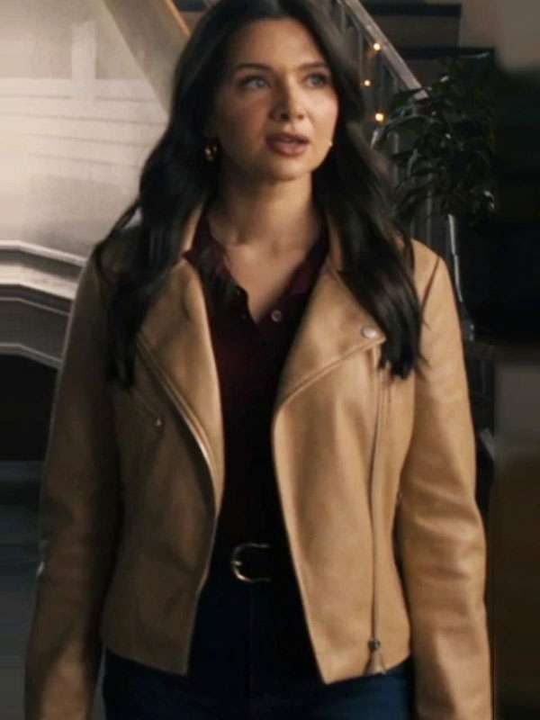 Providence Falls S01 Katie Stevens Brown Biker Leather Jacket