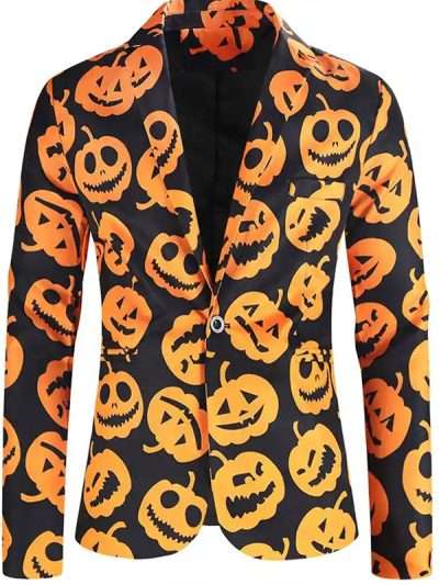 Halloween Yellow Pumpkin Blazer