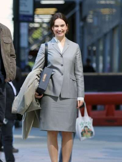 Lily James Relay 2025 Grey Blazer