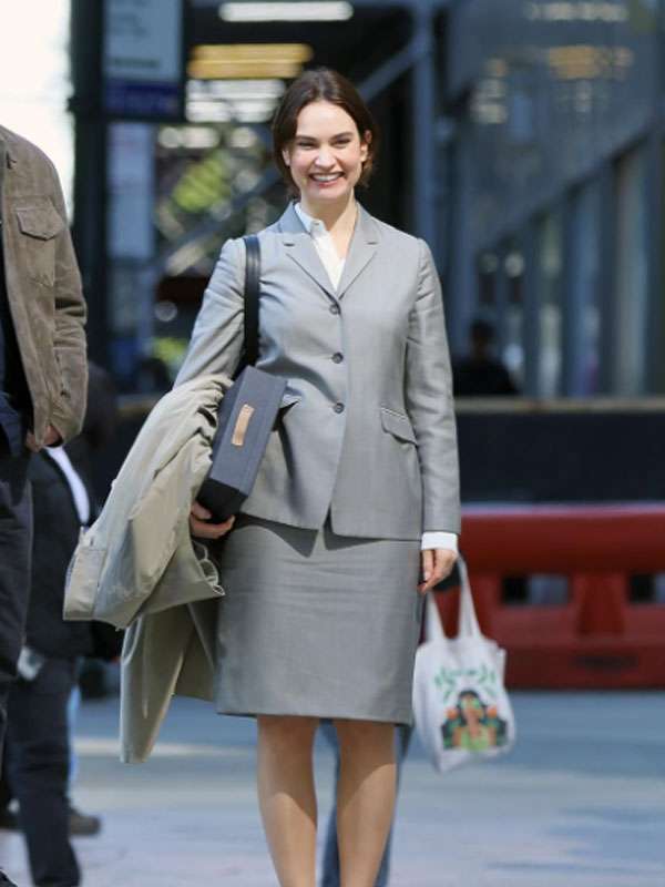 Lily James Relay 2025 Grey Blazer