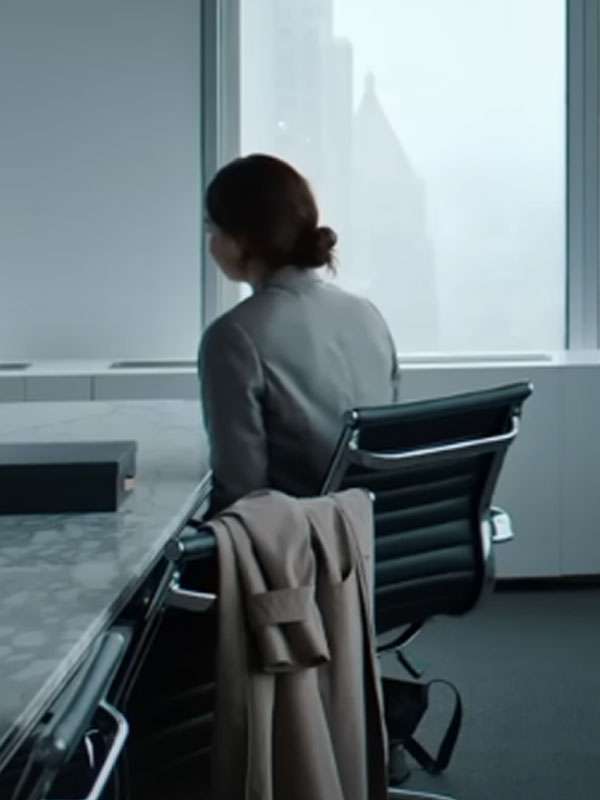 Lily James Movie Relay Grey Blazer