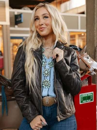 Morgan Nicole Zipperlen Black Leather Jacket