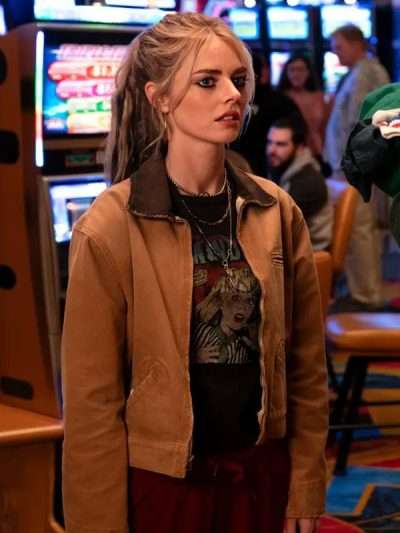 Eenie Meanie 2025 Samara Weaving Brown Jacket