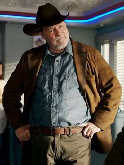 Resident Alien 2025 Stephen Root Brown Suede Leather Coat