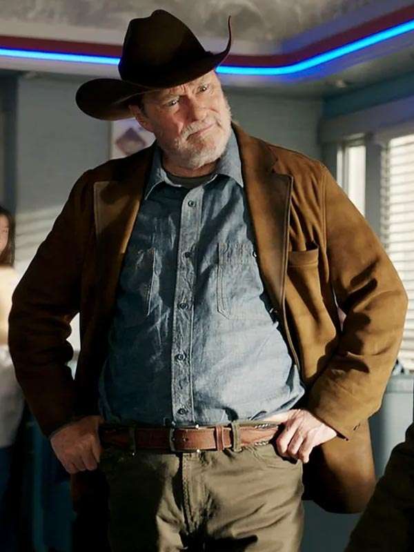 Resident Alien 2025 Stephen Root Brown Suede Leather Coat