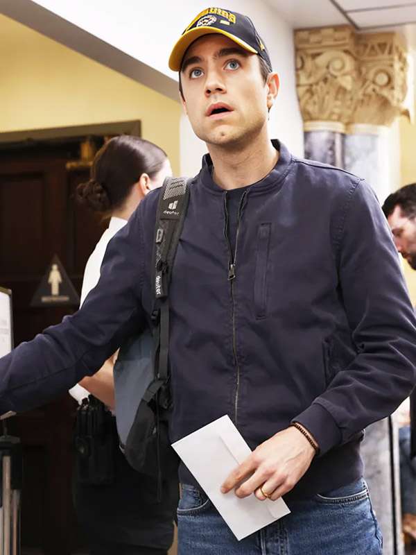 The Pitt S02 Patrick Ball Blue Bomber Jacket