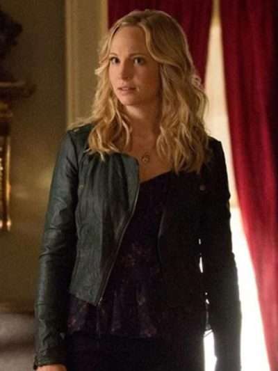 The Vampire Diaries S04 Caroline Forbes Black Leather Jacket