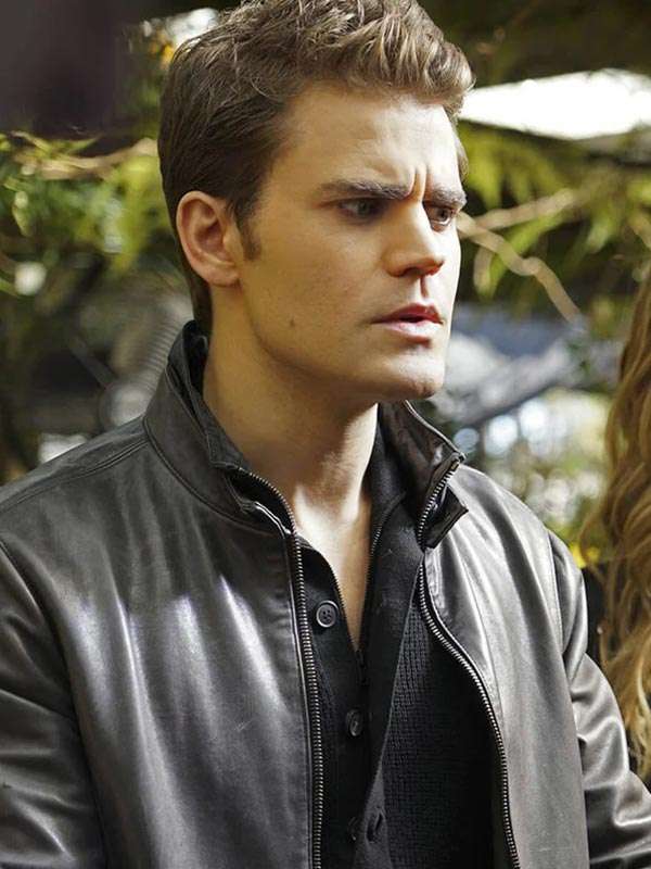 Stefan Salvatore The Vampire Diaries S07 Black Leather Jacket
