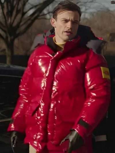 Gossip Girl Thomas Doherty Red Puffer Jacket
