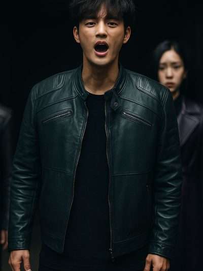 Seo In-guk Twelve Black Leather Jacket